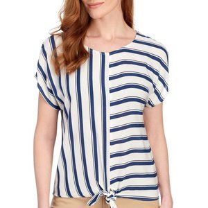 Luxology Stripe Tie Front Top